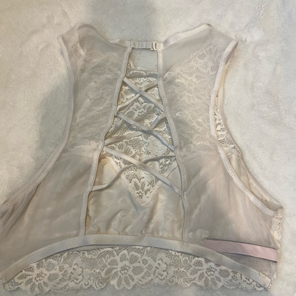 Victoria's Secret Lace Crop Top - Cream - Picture 2 of 3